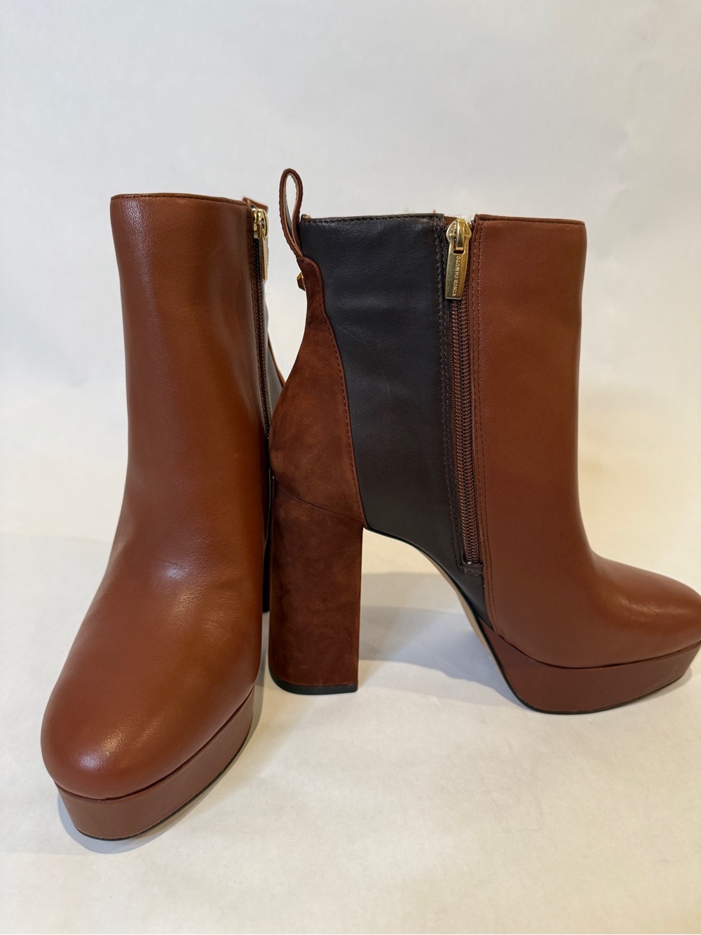 Women's Brown Platform Ankle Boots - Fashion Block Heel Vince Camuto